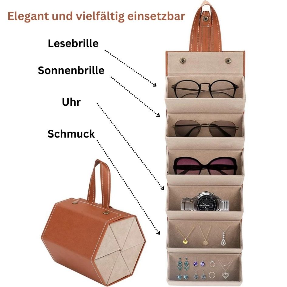 Brillen-Organizer-Etui, Brillen-Aufbewahrungsbox, langlebig, multifunktional